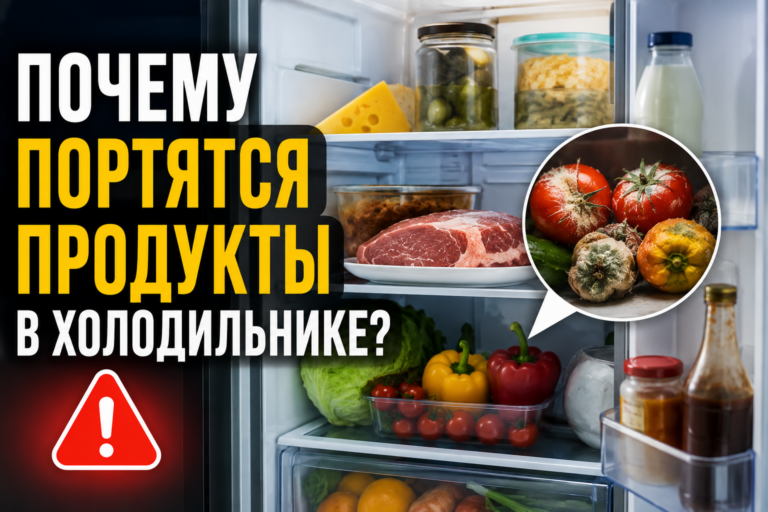 Почему в холодильнике быстро портятся продукты — обложка статьи
